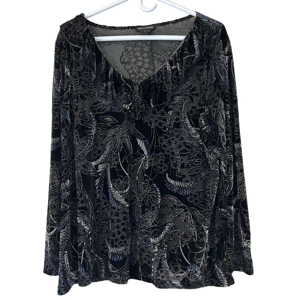 Vintage Susan Lawrance velvet burnout whimsigoth fairy Y2K goth grunge black XL